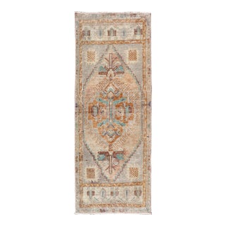 Vintage Turkish Oushak Rug With All-Over Sub-Geometric Medallion Design For Sale