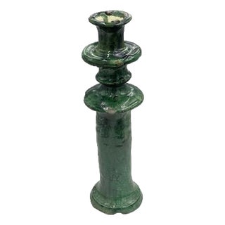 Moroccan Tamegroute Glazed Candlestick Holder For Sale