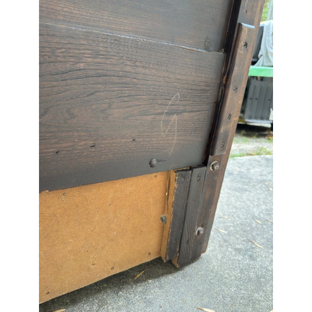 Antique Victorian Eastlake High Back Box Settle Bench With Storage For Sale - Image 12 of 17