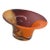 Teleflora Hand Blown Tri Color Florist Bowl Orange Amber Purple Art Glass 4859b For Sale