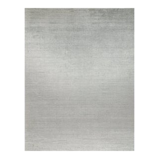 2010s Rug & Kilim’s Modern Rug in Solid Gray and Off-White Striae - 13x17 For Sale