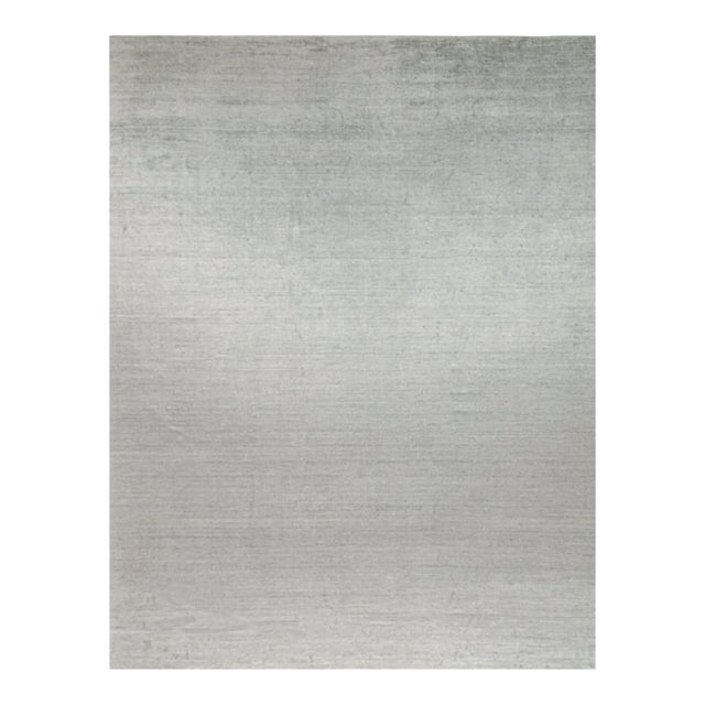 2010s Rug & Kilim’s Modern Rug in Solid Gray and Off-White Striae - 13x17 For Sale