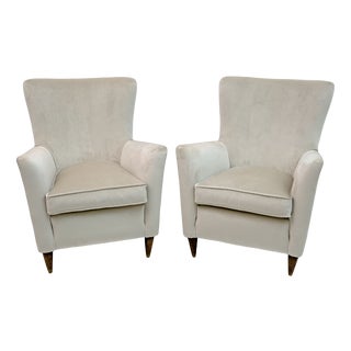 Set of Mid-Century Modern Velvet Armchairs by Gio Ponti for ISA, Italy, 1950s For Sale