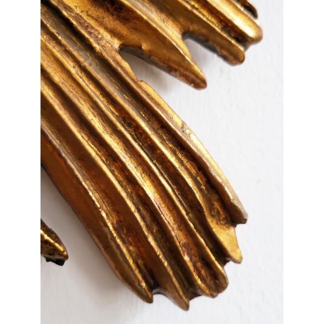 Wood Mid-Century Modern Giltwood Sunburst Mirror, 1960s For Sale - Image 7 of 9
