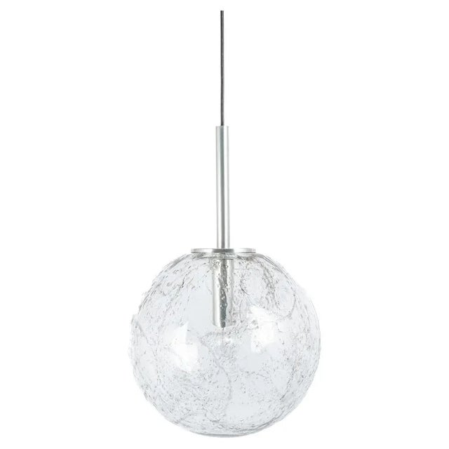 Large Murano Ball Pendant Light attributed to Doria, Germany, 1970s For Sale - Image 13 of 13