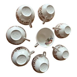 Vintage Johnson Brothers Bros Windsor Ware Harvest Lovely Tea Cups - Set of 8