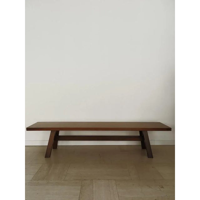 Walnut console bench from the Torbecchia series initials PA. 6 designed by Giovanni Michelucci and produced by Poltronova...