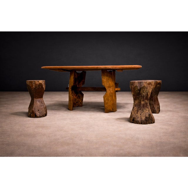 Designed by José Zanine Caldas in the 1970s, this set of three stools reflects the designer’s commitment to sculptural...