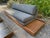 Mid Century Modern Modular Sofa With Walnut and Leather Side Tables For Sale - Image 10 of 12