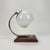 Metal Art Deco Wood and White Glass Table Lamp, 1940s For Sale - Image 7 of 7