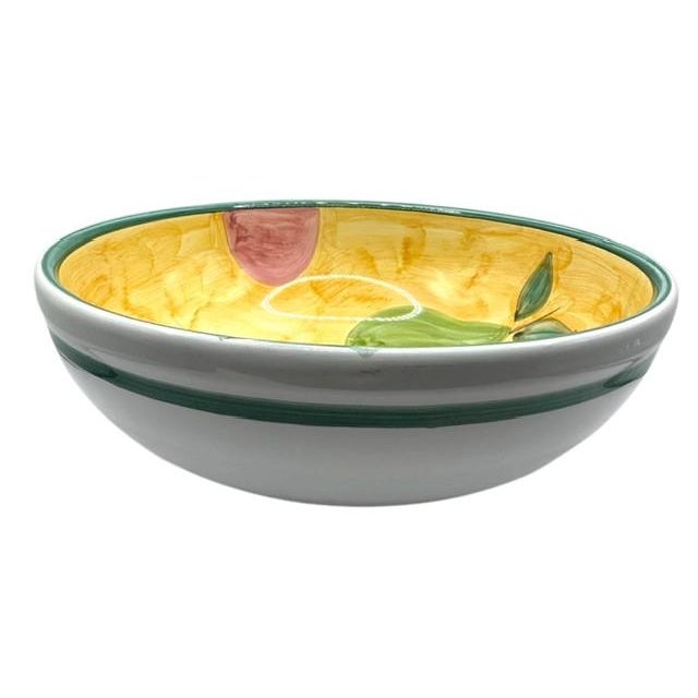 Large Italian Hand-Painted Ceramic Bowl From the “Frutta” Pattern by Caleca For Sale - Image 11 of 16