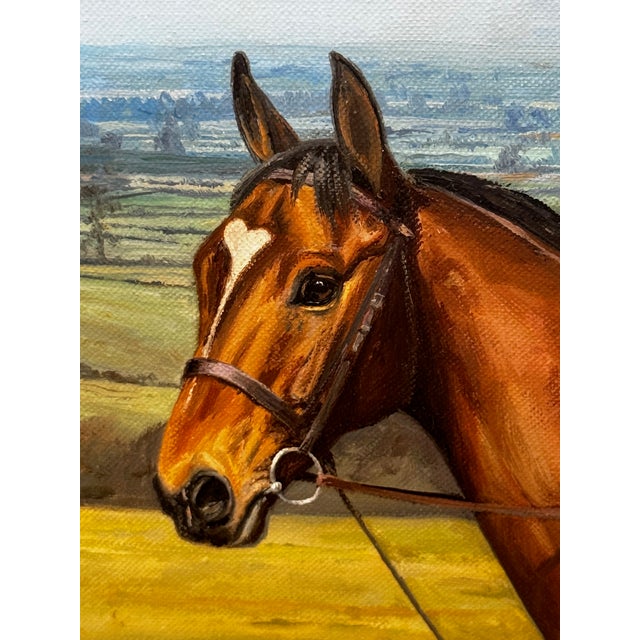 British Framed Oil Painting Worcestershire Hunt Huntsmen Top Hat Up Bay Horse Pug C1972 For Sale - Image 9 of 12