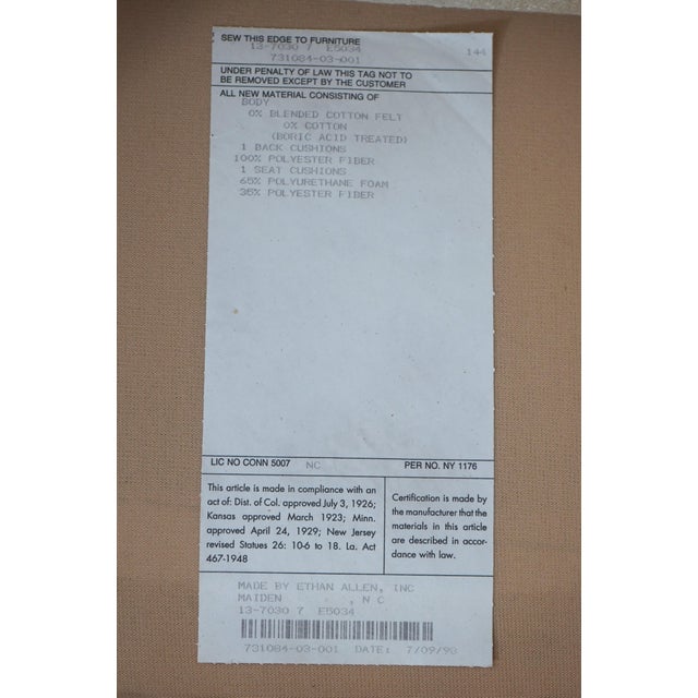 Ethan Allen Wicker Club Chair W. Cushions For Sale - Image 12 of 12