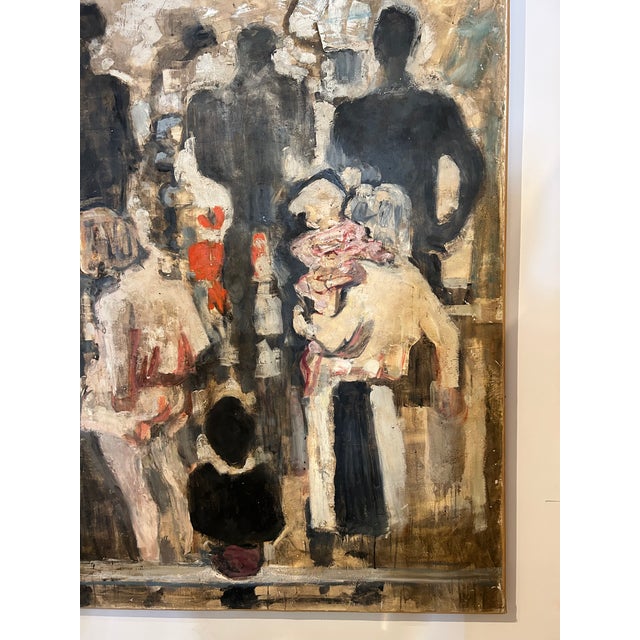 1960s 1960s Large Scale “Sur La Port” Oil on Canvas Painting by Alexandre Garbell For Sale - Image 5 of 13