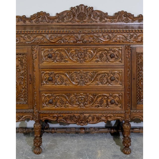 Late 19th Century Jacobean Carved Buffet Sideboard For Sale - Image 5 of 12