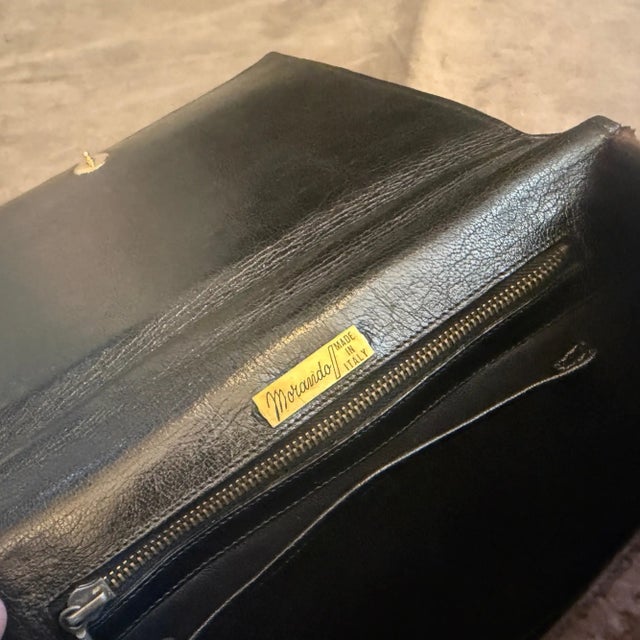 1980s Modern Brown Velvet and Leather Italian Hand-Bag by Morando For Sale - Image 13 of 17