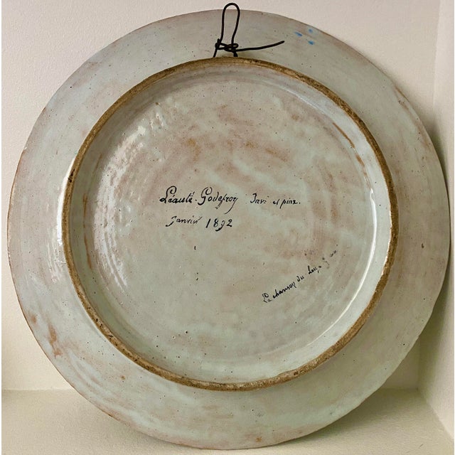 Black Majolica Earthenware Dish by Liautey Godefroy, 1892 For Sale - Image 8 of 11