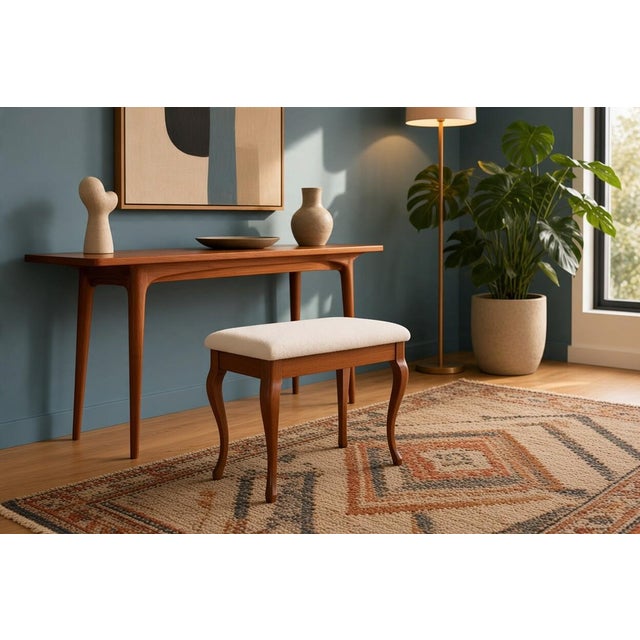 Piano Stool in Stained Birch with Storage, 1950s For Sale - Image 4 of 13