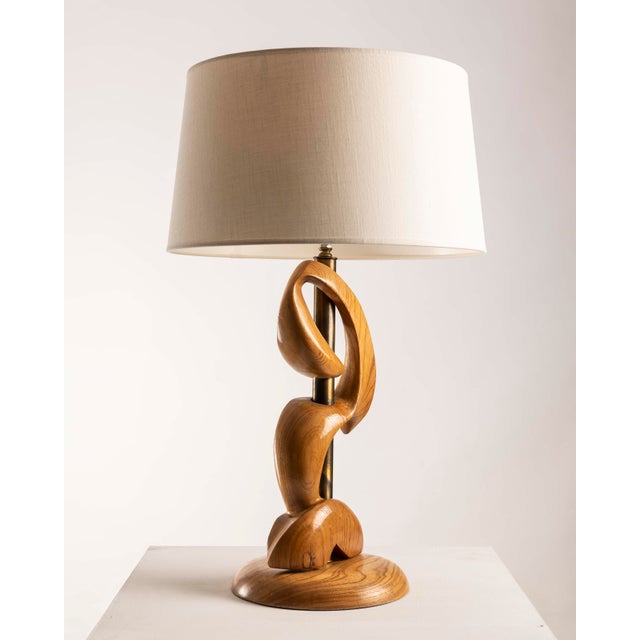 Sculptural Wooden Table Lamp by Philip Heifetz For Sale - Image 10 of 11