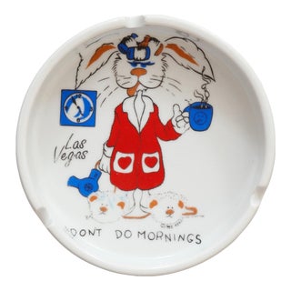 1988 Las Vegas Round Ceramic Ashtray For Sale