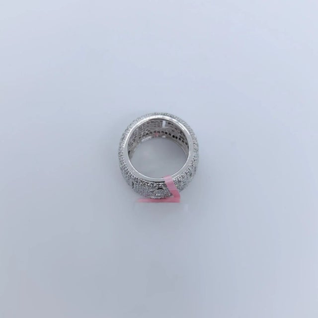 Early 21st Century Pave White Diamond "Love You" Wide Band in 18K White Gold, size 5.25 For Sale - Image 5 of 6