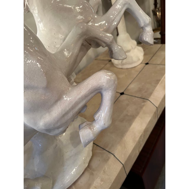 Large Glazed Terracotta Sculpture of Galloping Horses For Sale - Image 10 of 14