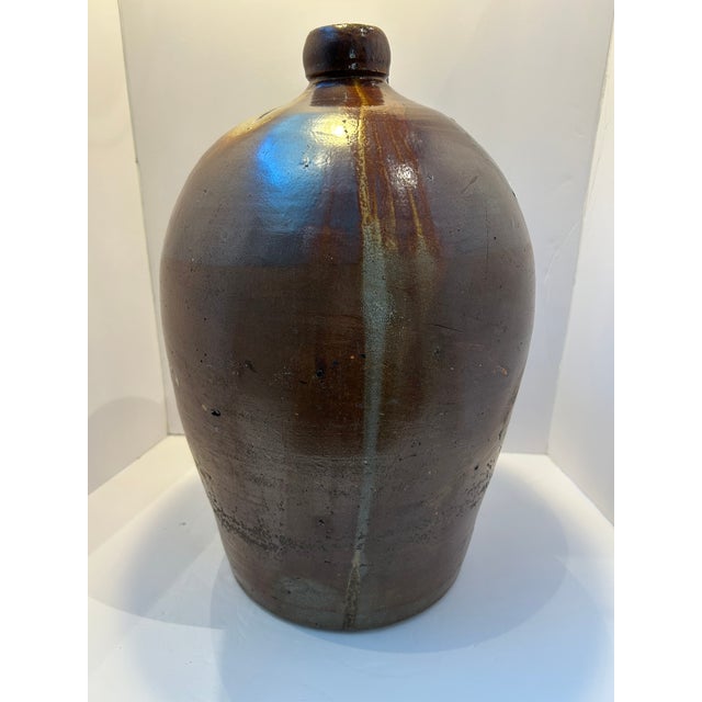 English Large 19th-Century English Brown Salt-Glazed Stoneware Jug For Sale - Image 3 of 11