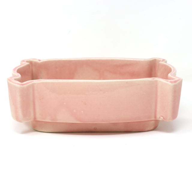 Mid-Century Ceramic Planter / Ikebana Bowl in Blush Pink For Sale - Image 4 of 7