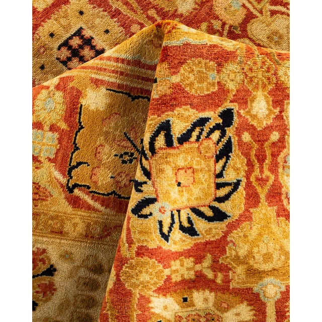 Textile Ottoman, One-of-a-Kind Hand-Knotted Area Rug - Red, 4' 7" x 5' 10" For Sale - Image 7 of 8