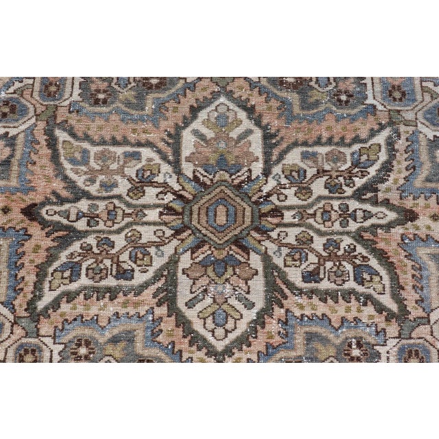 Square Antique Persian Bakhtiari Rug With Central Medallion Design For Sale - Image 9 of 12