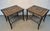 Sophisticated pair of vintage Maitland-Smith end tables featuring striking geometric inlay and an exotic, old-world...