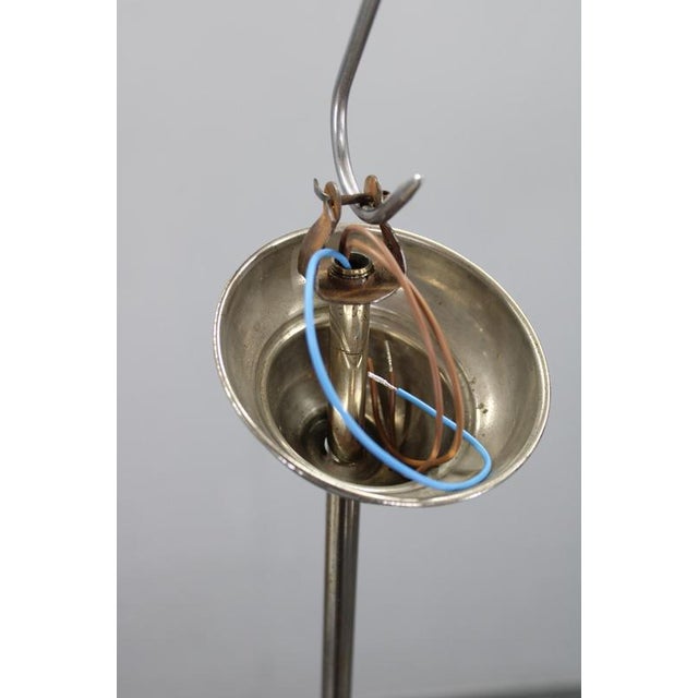 Art Deco Chrome Chandelier with White Globe Shades, 1930s For Sale - Image 10 of 13