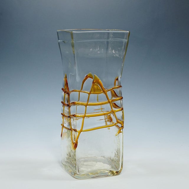 Mid-Century Modern Large Art Glass Vase by Fulvio Bianconi for Mazzega, Venice Murano For Sale - Image 3 of 7