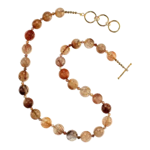 Rutilated Quartz and Zircon Necklace