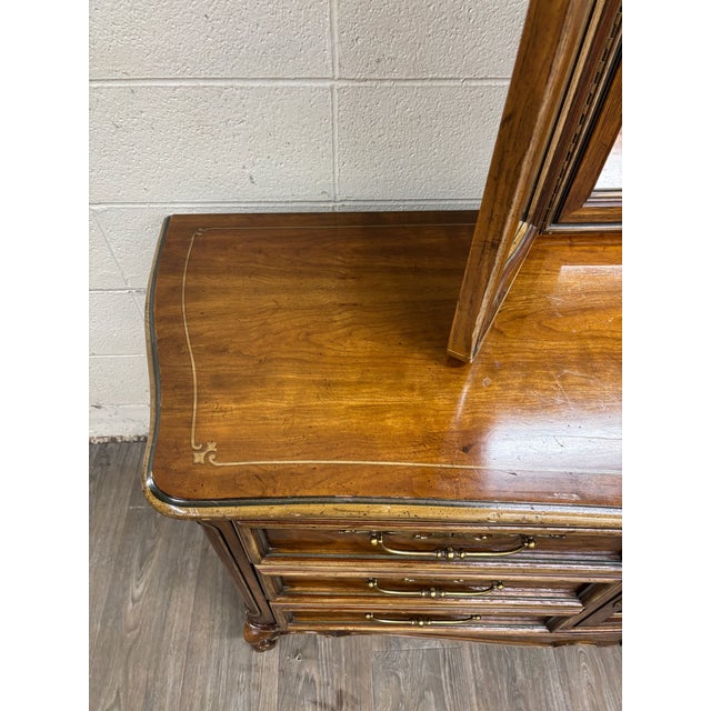 Wood Vintage Drexel Heritage Brittany Collection French Provincial Louis XV Dresser For Sale - Image 7 of 17