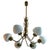 Opaline and Brass Italian Chandelier in the style of Stilnovo, 1950s For Sale - Image 14 of 14