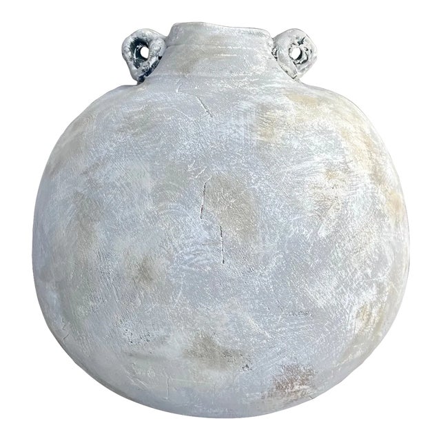 Sculptural Handcrafted Ceramic Vessel With Curved Profile and Organic Texture For Sale