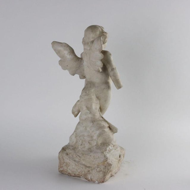 Little Angel Statue in White Marble For Sale - Image 9 of 10