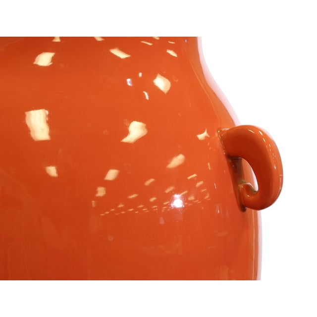Modern Bitossi Large Baluster Vase in Coral Glaze For Sale - Image 3 of 5