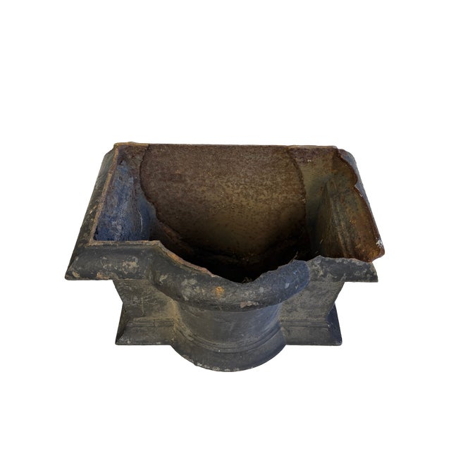 Metal Victorian English Cast Iron Rainwater Hopper Wall Planter For Sale - Image 7 of 8