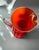 1960s Empoli Cased Glass Bright Orange Red Pitcher With Hobnail Bubble Pattern For Sale - Image 11 of 12