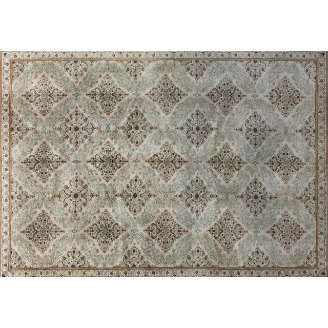 Textile Early 20th Century Persian Kashan Rug For Sale - Image 7 of 14