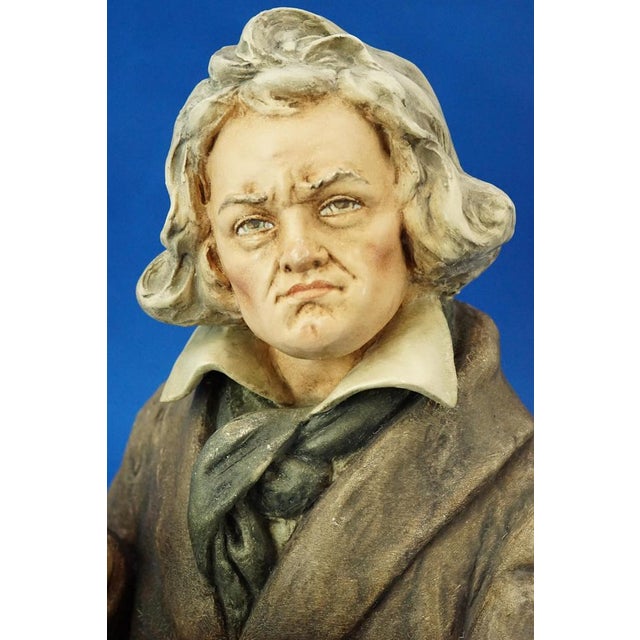 Ceramic Bust Sculpture of Composer Ludwig Beethoven by Antonio Borsato, Italy, 20th Century For Sale - Image 16 of 18