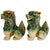 Late 20th Century Pair of Green & Blue Glazed Ceramic Foo Dog Figurines For Sale - Image 4 of 9
