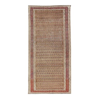 Antique Malayer Runner With All-Over Paisley Design in Red, Brown, and Blue 3'4 X 7'4 For Sale