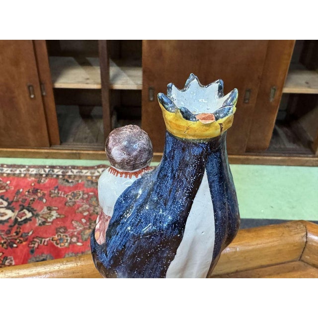 Blue Late 19th Century Saint Mary in Breton Earthenware For Sale - Image 8 of 13