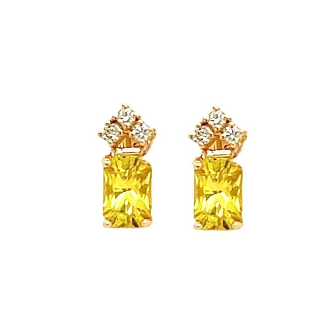 Natural Sapphire Diamond Earrings 14k Gold 1.74 TCW Certified For Sale In New York - Image 6 of 18