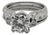 Late 20th Century 18k White Gold Ring with 2.01ct Diamond SI2 H and Accents, Size 5 For Sale