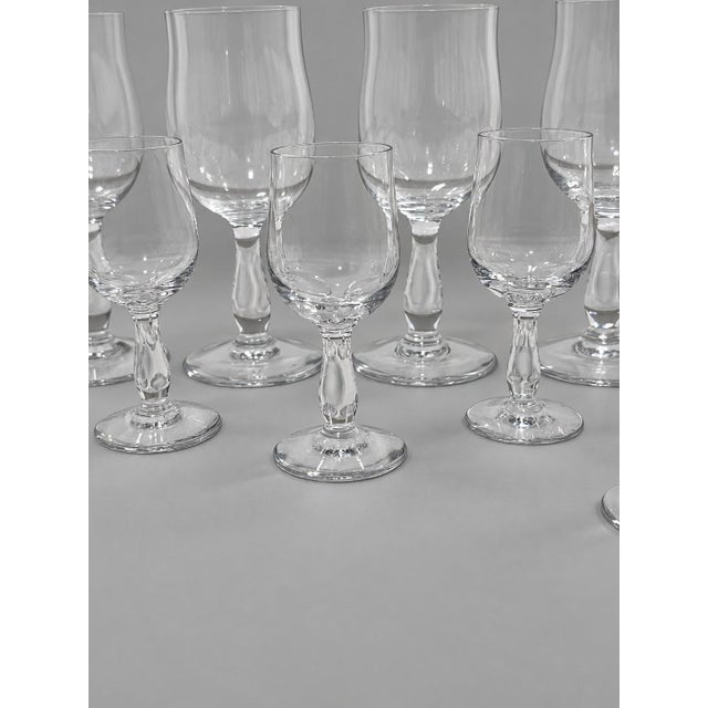 1960s Set of 11, Baccarat France "Longchamps" Pattern Sherry & Cordial Glasses For Sale - Image 5 of 5