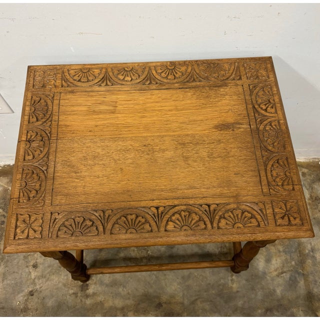 19th Century 19th Century English Oak Table With Lunette Frieze Detail For Sale - Image 5 of 11